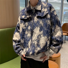 美式潮牌复古花卉面料外套男宽松休闲百搭街头潮流夹克~WY8535，男装夹克，星座601-2