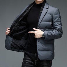 AN9896钱塘2020-3秋冬新款中年男士商务休闲西装羽绒服外套P96，男装羽绒服，钱塘207-3