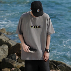 12T休闲印花重磅纯棉短袖T恤衫男女可定制学生团队服大码港风YYDS，男装T恤，星座115A-3