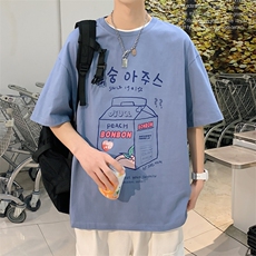 ！200G高品质！2022男士宽松纯棉短袖T恤情侣体恤衫T2205P25，男装T恤，电商B220