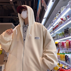 WY6113J/加绒P75连帽卫衣男宽松外套男上衣羊羔毛加厚加绒卫衣，男装卫衣，电商A141
