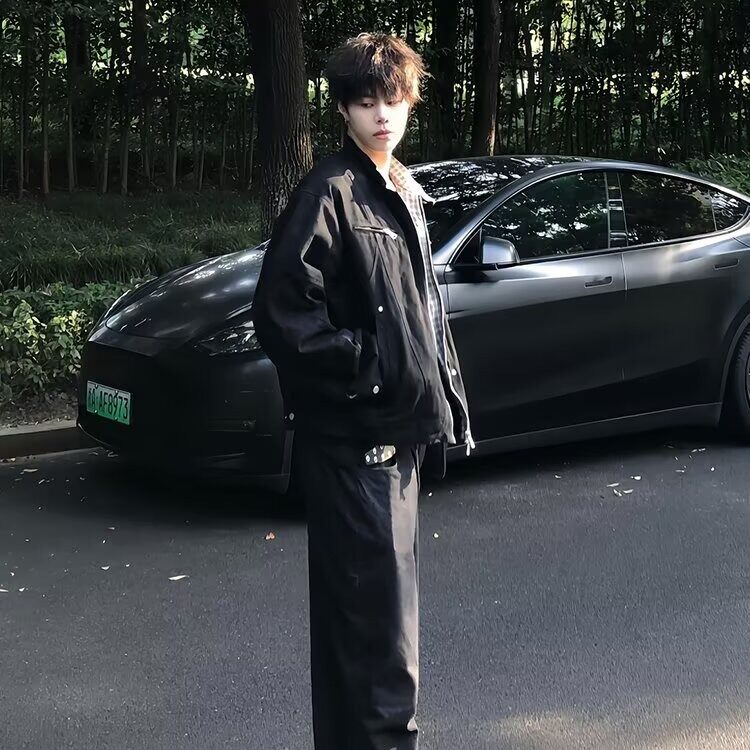美式复古哈灵顿立领外套男女cleanfit休闲牛仔水洗底特律工装夹克,男装夹克,星座506A
