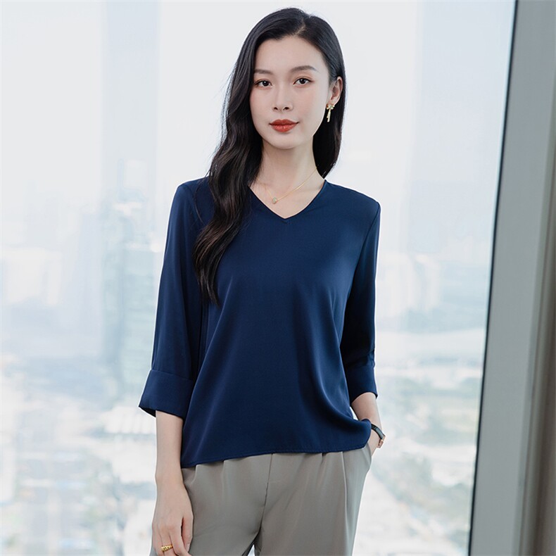 重磅真丝衬衫女2026新款夏季高端气质小衫真丝五分半袖上衣，女装衬衫，阿舍尔精品