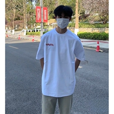 万针全刺绣工艺抖音得物高品质260克重磅纯棉双纱美式高街短袖T恤，男装T恤，电商A486