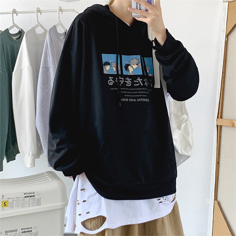 703-W7233秋季情侣卡通印花连帽套头卫衣,男装卫衣,星座703