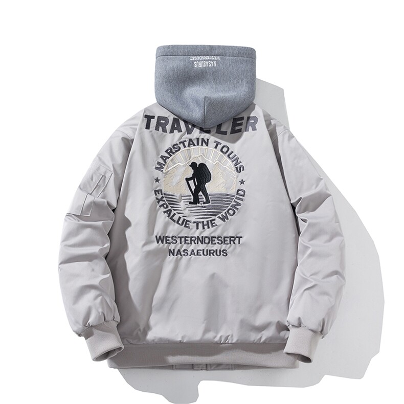 现货三色秋冬季潮牌夹克棉衣棒球服欧美街头飞行员外套情侣装,男装棉衣,电商A105
