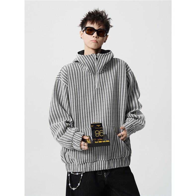 WY10183-特P52加绒特P62雪尼尔撞色连帽卫衣设计感重磅大码外套，女装短外套，电商A059