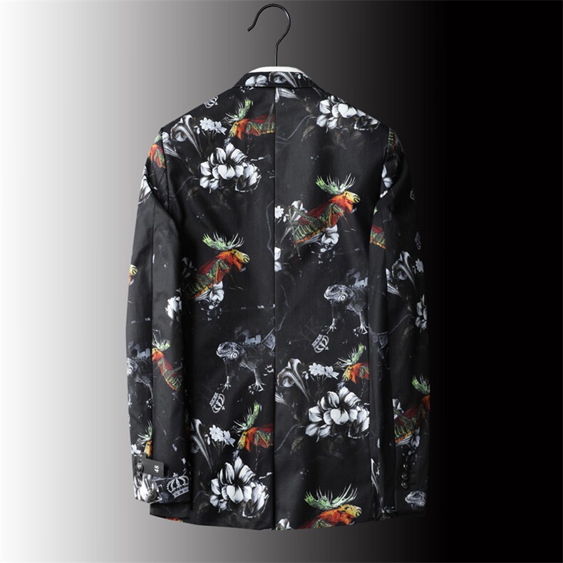 2021秋冬新款印花小西服男士韩版修身西装外套C796P95,男装西服,电商D225