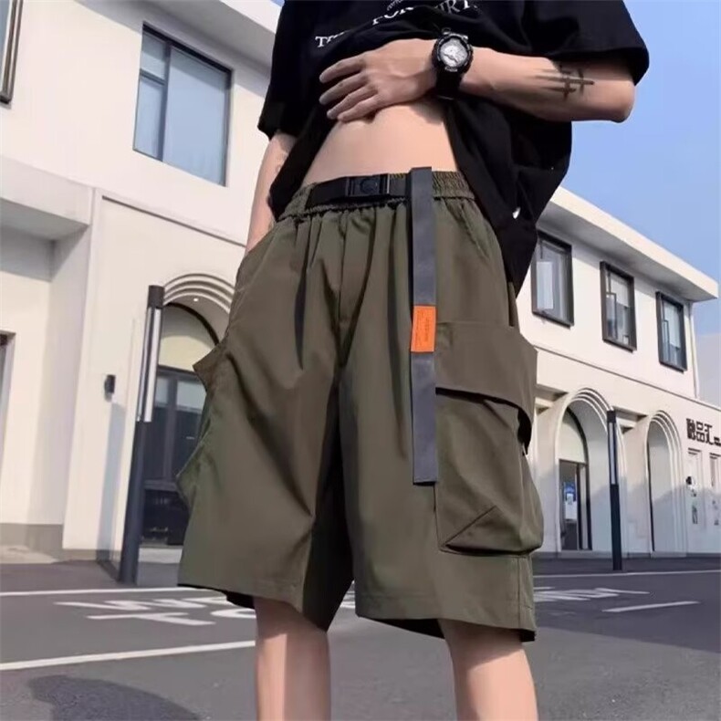 港风机能工装短裤男士夏季新款速干多口袋美式休闲五分裤潮牌运动，男装牛仔裤，星座1210-1