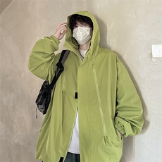 港风美式vibe潮流宽松连帽冲锋衣夹克男潮XZ213-JK6601-P65控88，男装夹克，星座213