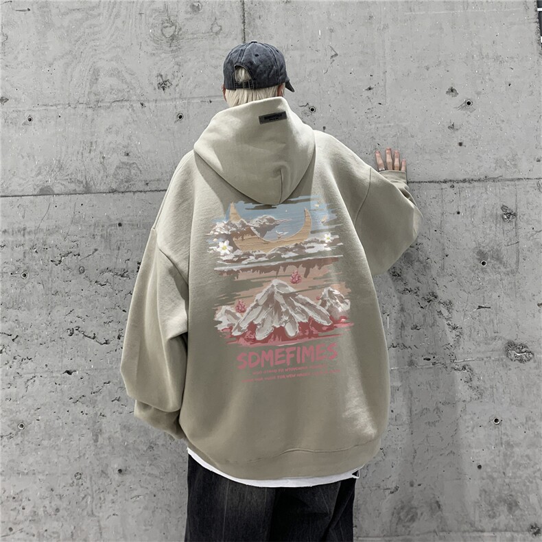 供抖音丶重磅高品棉350克排扣连帽水彩云卫衣LW6117-特p58控78,男装卫衣,星座508（原C305）