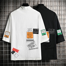 HF59121-P40风汉服男开衫外套七分袖道袍网格挂拍，男装民族服装，电商A040A