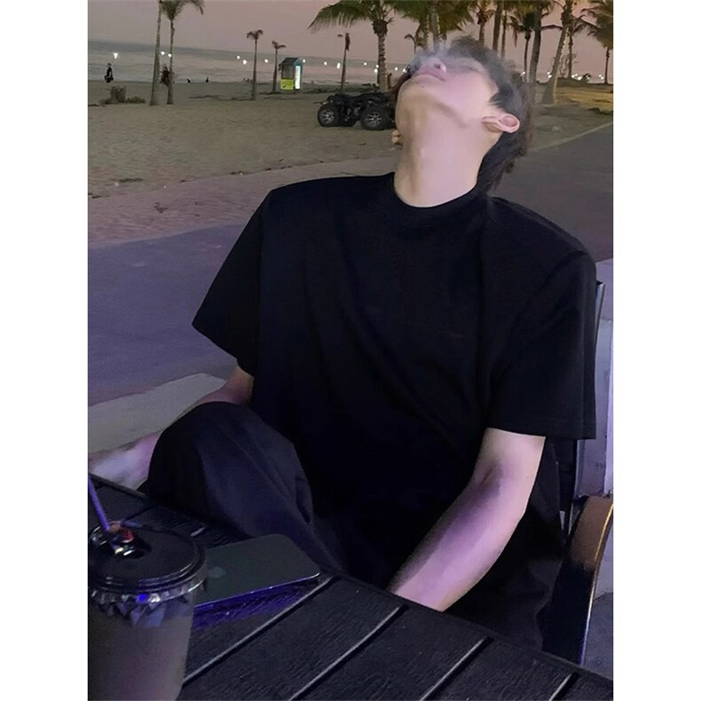 量大优供视频纯色垫肩短袖t恤男DJT200-特p：22,男装T恤,电商B371