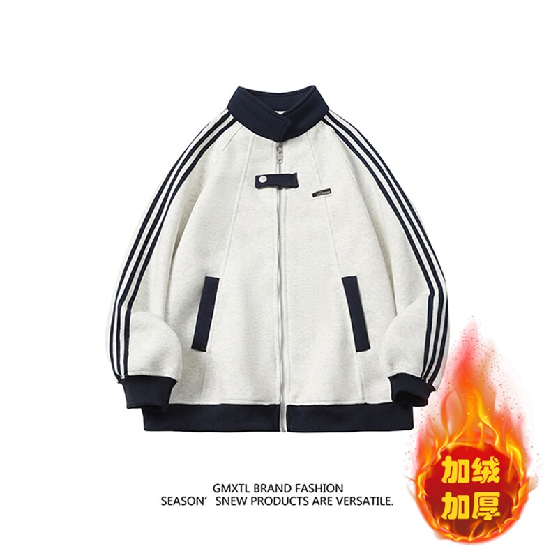 加绒加厚-高品质-拼接条纹设计感外套男 cp122jr-特p55图片