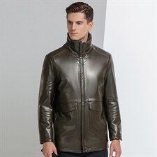 21冬季皮衣男加绒休闲立领夹克冬季加厚加绒男士外套YN2108-P250，男装皮衣，电商B212（原钱塘6029）