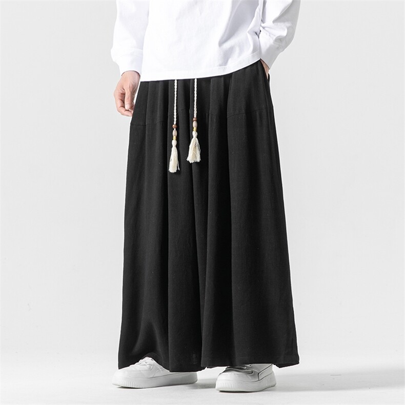 秋装新款 大码风棉麻亚麻休闲裤直筒阔腿裤日系复古 K262/P75图片