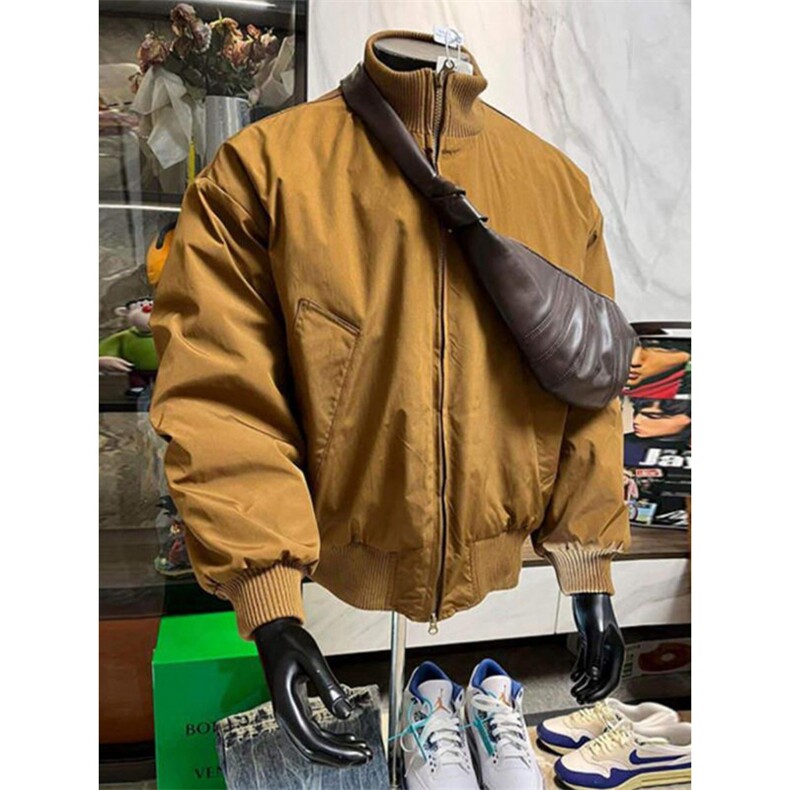 1506-1/MS61081/P63白鸭绒棕色立领男款冬季cleanfit防寒夹克棉服,男装夹克,星座1506-1