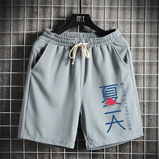 MK37192-P15冰丝短裤男士大码宽松休闲五分裤男运动中裤网格，男装休闲裤，电商A040A
