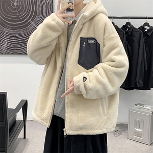冬装青少年加绒加厚棉衣港风纯色羊羔绒外套男女 915-P105控价138图片