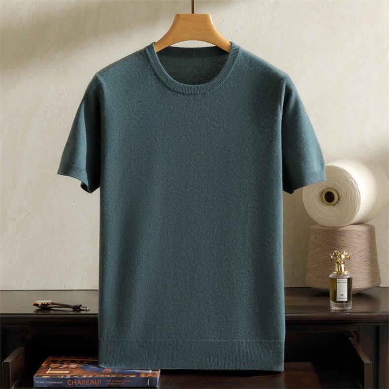 2024秋冬新款羊绒男士圆领短袖羊绒衫男装，男装羊绒套衫，英皇羊绒