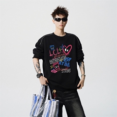 得物供货、重磅420克现货圆领卫衣宽松HD019-1-WY2528LL-P35，男装卫衣，电商019-1