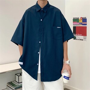 男夏季短袖衬衫潮流帅气休闲衬衫C40P34图片