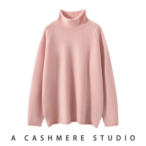 2025年秋季卷边自由领休闲毛衣时尚百搭休闲，女装羊绒衫，绒歆坊