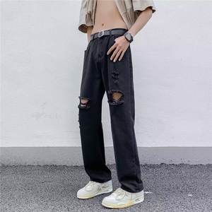 美式街头水洗做旧破洞牛仔裤男欧美高街vibe风长裤子NZ201-P45图片