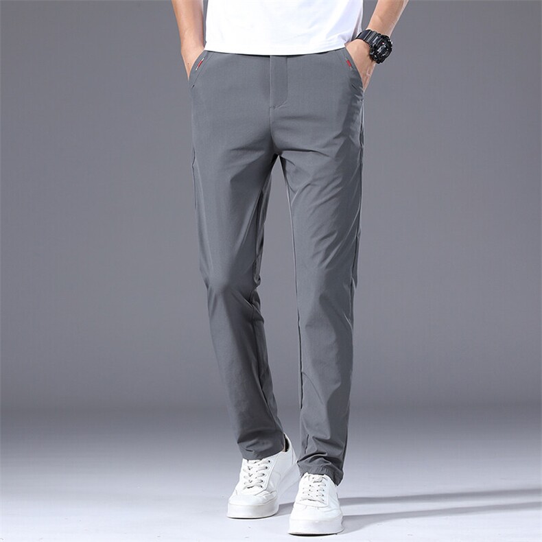 男士弹力西裤免烫抗皱男裤夏季薄款冰丝商务休闲裤8876-P40外贸，男装休闲裤，星座224-1