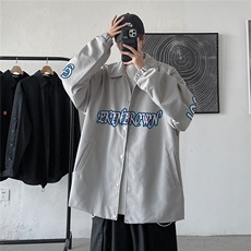 港风秋季休闲宽松潮流潮棒球服夹克男士外套JK7275P55控，男装夹克，星座227-7