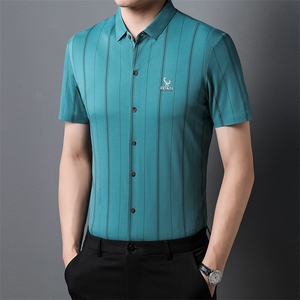 BSS403男士2023年夏季新款百搭衬衫男短袖商务休闲衬衣男装P72图片