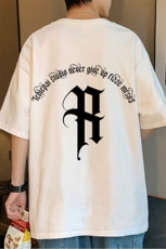 T660P26夏季新款港风纯棉短袖T恤ins衣服宽松半袖体恤字母印花，男装T恤，星座304A