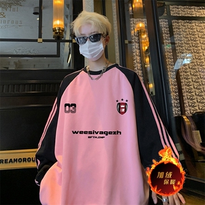 抖音得物供货 提供视频 秋冬重磅美式宽松织带圆领卫衣0702图片
