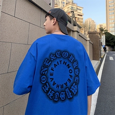 904-XT04-P35美式复古哥特文胶印宽松短袖T恤，男装T恤，星座904