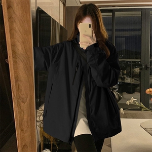 A103-P95 秋季新款可收纳防风帽冲锋衣宽松外套男女秋冬外套图片