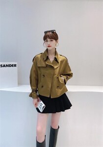 百搭不挑人的小短款风衣来啦 搭皮带质感绝绝子 ！图片