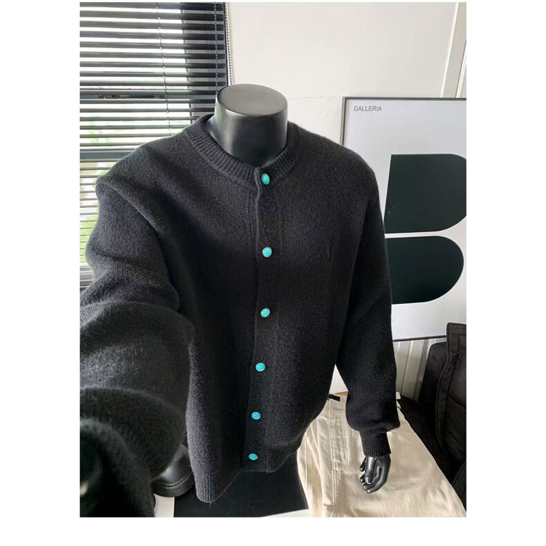 有货D5016-批75绿松石棒球服外套男春秋季新款针织开衫,女装短外套,星座603-2