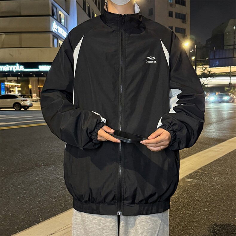 春秋季潮牌宽松拼接冲锋衣新款休闲户外夹克外套,男装夹克,星座410-7