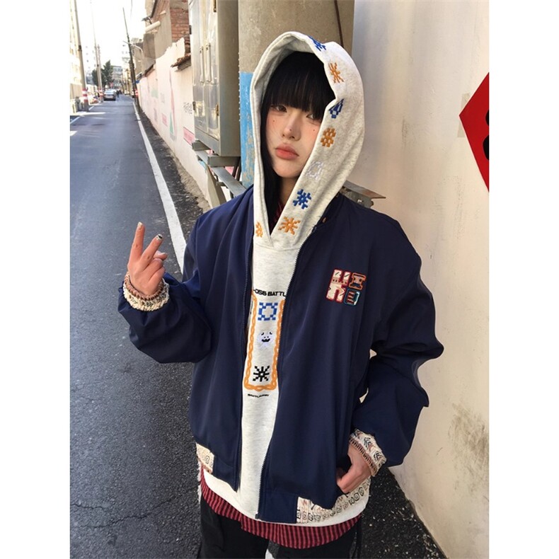 民族风贴布绣拼接飞行夹克外套JK778特P70,男装夹克,星座908-1