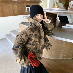 现货 买家秀2色扎染短款羽绒服2C117-1731P265K388图片