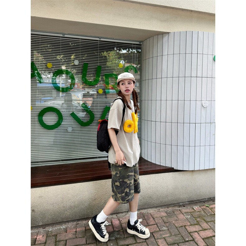 BK891HH-特45美式复古立体字母情侣短袖T恤男女款夏季小领口半袖,男装T恤,星座1007（原301D）