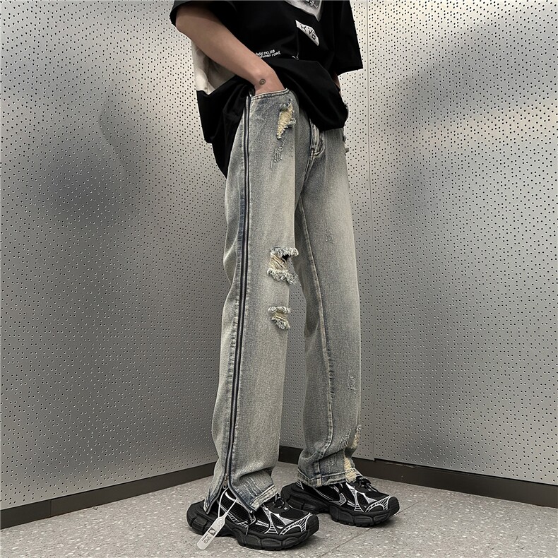 美式高街休闲牛仔裤个性小众休闲裤A061-JM1735-P65-控88,男装牛仔裤,电商A061-1
