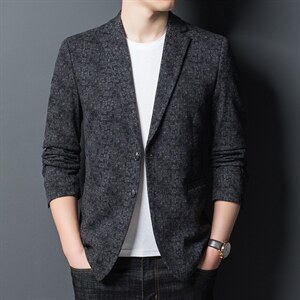 中年男士休闲西服男上衣单件2023春秋季新款爸爸商务西装外套图片