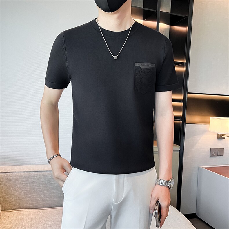 店主风秋冬男士针织衫新款圆领套头短袖毛衣301A-1/M13/P55控75,男装T恤,星座301A-1