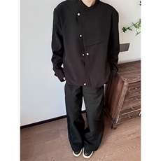 W11045-P78网图现货春新中式立领西服外套解构斜门襟设计感夹克，男装夹克，星座1608
