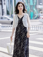 2026年夏装新款披肩搭配连衣裙空调衫，女装蕾丝衫/雪纺衫，婵米儿