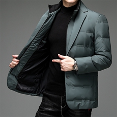 男装加厚保暖羽绒服冬季新款中年男士商务休闲灰羽绒免烫外套，男装羽绒服，电商B212（原钱塘6029）