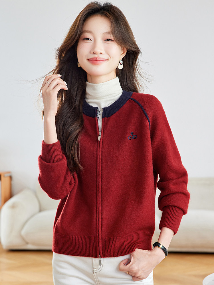 早秋2025新款棒球服针织开衫外套小个子毛衣外搭,女装短外套,时尚风爆