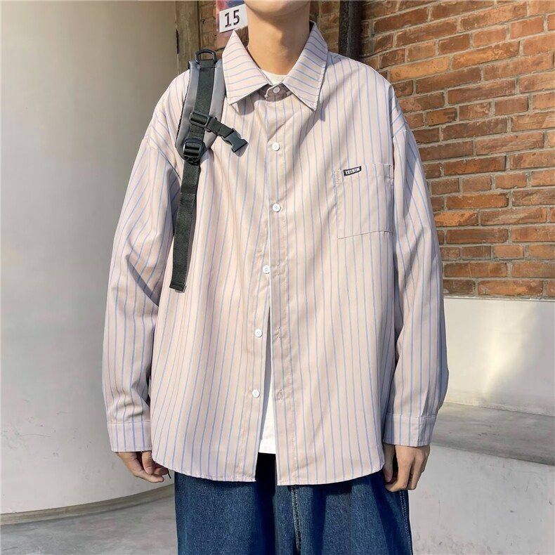 男春秋情侣宽松休闲衬衣C55P32,男装衬衫,星座1116-2