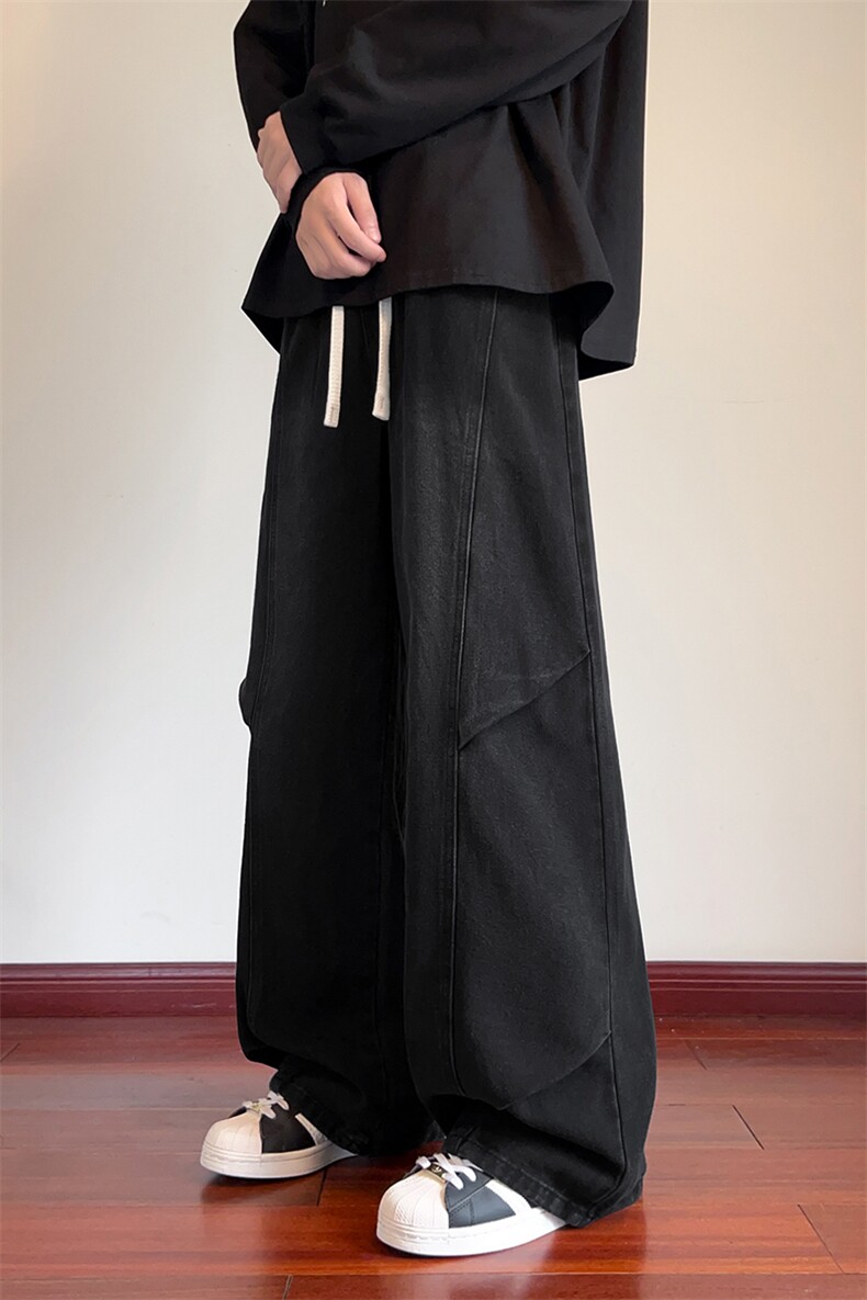 2026春季美式vibe小众水洗裤子男斜切弯刀牛仔裤-A2186TP55,男装牛仔裤,电商B241